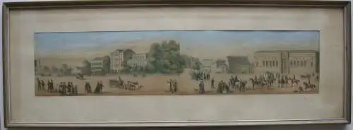 München Karolinenplatz Marstallplatz Orig Farblithografie Grünwedel 1864