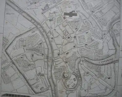 York Plan of the City Orig Kupferstich Chassereau 1766 England copper plate