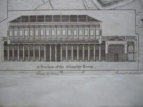 York Plan of the City Orig Kupferstich Chassereau 1766 England copper plate