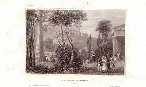Veste Spielberg (Mähren)  Stahlstich Steel engraving 1840 Spilberk Tschechien 