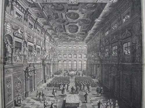 Rathaus Augsburg Godener Saal Orig Kupferstich Salomon Kleiner 1730 Elias Holl