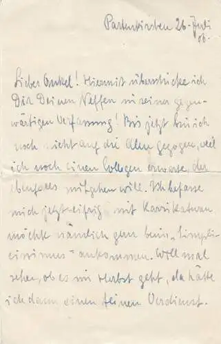 Ludwig Bock (1886-1971) Autograph Brief Tuschzeichnung Karikatur 1906