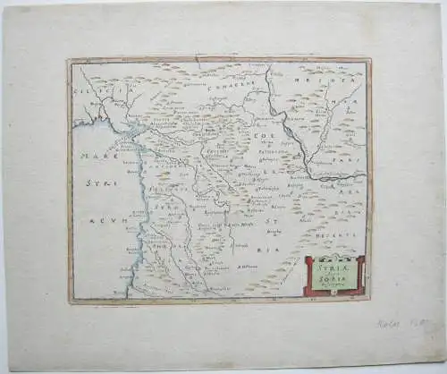 Syrien Libanon Kolorierte Kupferstichkarte Philipp Cluver 1697 