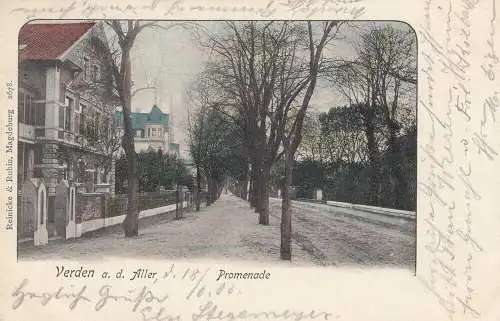 AK Verden Aller Promenade Niedersachsen gel 1902