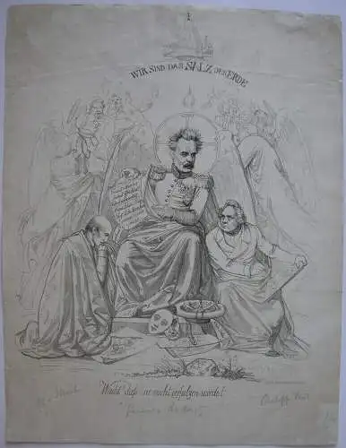 G. Ph. Winterwerb (1827-1873) Satir. Flugblatt Katholischer Club Preußen 1840