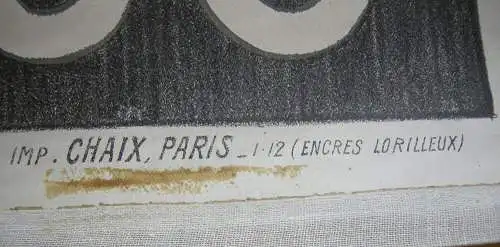 Plakat affiche Amis des Arts Bordeaux Jean Lefort Lithografie entoilé 1900