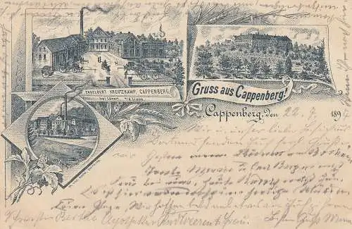 Ak Cappenberg Selm Unna Fabrik Kreutzkamp Schloss gel 1897