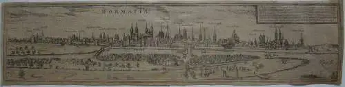Worms Rheinland Pfalz kolor Orig Kupferstich Braun Hogenberg 1584 