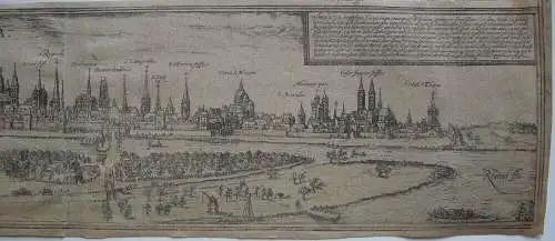 Worms Rheinland Pfalz kolor Orig Kupferstich Braun Hogenberg 1584