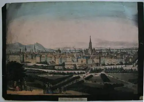 Wien Gesamtansicht Orig. Lithografie 1850 Zeichnung auf Rückseite Österreich