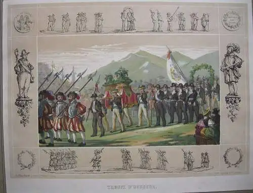 Gustave Spengler (1818-1876) Troupe d'Honneur Ehrengarde Orig Lithografie 1840