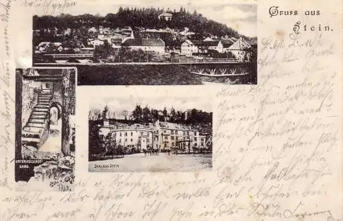 AK  Gruss aus Stein an der  Traun Bayern Oberbayern gelaufen 1909 Traunstein