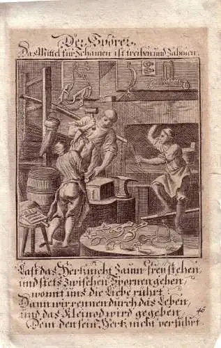 Der Sporer Sporenmacher Kupferstich Chr Weigel 1700 Pferdesport 