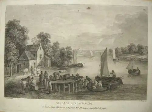 Theodor Michau Dorf an der Maas Orig Kupferstich 1720 
