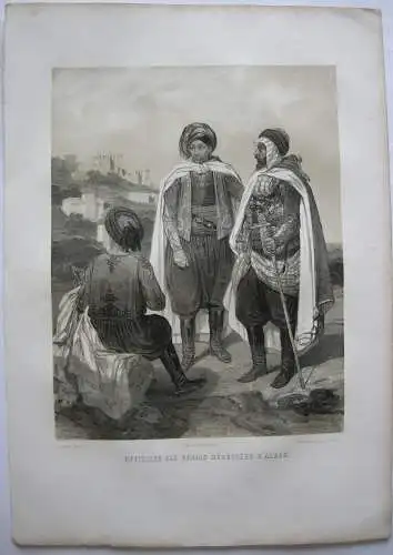 Algerien Algerie Officiers Spahis  (1833) Lithographie Bayot 1840 Nord Afrika 