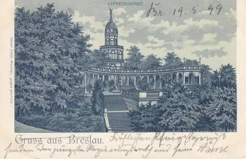 Ak Breslau Wroclaw Liebichshöhe Litho Polen Schlesien Slask 1899