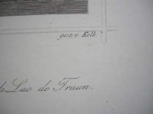 Ebensee am Traunsee Ansicht vom See Oberösterreich Orig. Stahlstich Kolb 1847