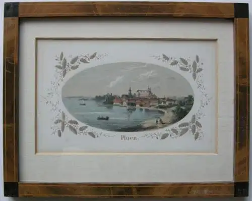 Ploen Orig Farblithographie florale Bordüre Gottheil 1864 hübsch gerahmt 