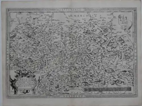 Sachsen Thüringen Meissen  Lausitz Kupferstichkarten Ortelius 1603 