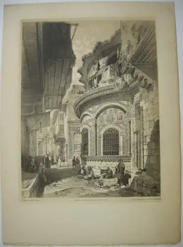 Kairo Bedaweeyeh Brunnen Lithographie Bourne Carter 1840 Ägypten