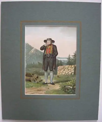 Bäuerliche Tracht Hohenaschau Chiemgau Orig Lithografie 1903 Chiemsee 