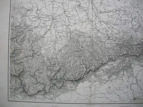 Sachsen Dresden Orig Stahlstich-Karte 1860 Ch. Dyonnet 