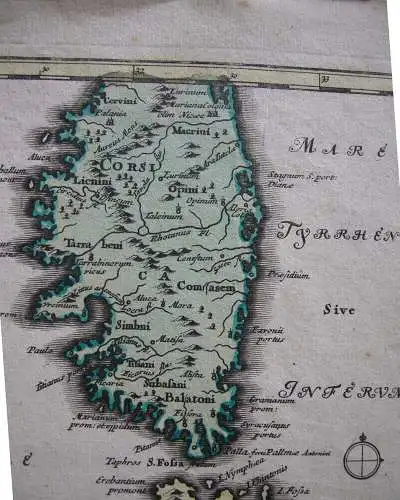 Sardegna Corse Sardinien Malta Korsika kolor Orig Kupferstichkarte Weigel 1720