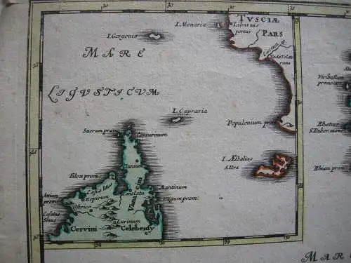 Sardegna Corse Sardinien Malta Korsika kolor Orig Kupferstichkarte Weigel 1720