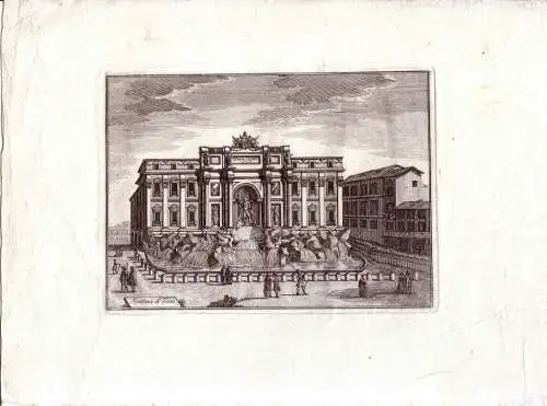 Roma Fontana di Trevi Italia Kupferstich Veduta di rame 1780 