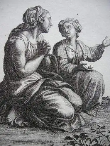 Joh. Gottfr. Thelott (1711-1775) Hagar cum Ismael Orig Kupferstich 1750