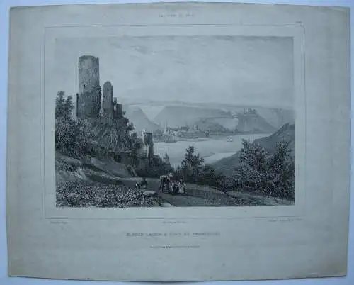 St. Goar  Rheinfelden Orig Lithografie Chapuy 1840 Rheinland-Pfalz