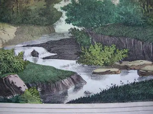Jerusalem Gesamtansicht aus der Ferne Orig Farblithografie scholz 1850