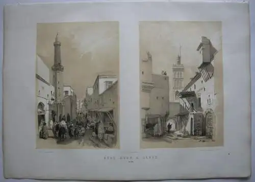 Algerien Algerie Deux Rues a Alger Lithographie Bayot 1840 Nord Afrika 