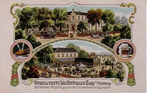 Ak Freiberg Zug Stollnhaus Fablitho Jugendstil Sachsen ungel 1910