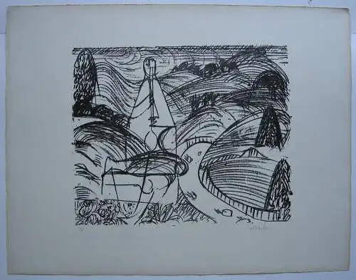 HAP Grieshaber (1909-1981) Litho IV Orig Kreidelithografie 1968 signiert 4/30