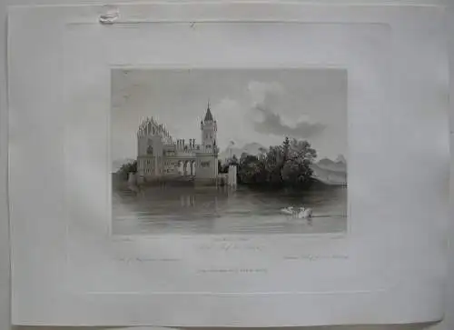 Schloss Anif bei Salzburg Orig. Stahlstich C. Huber 1847