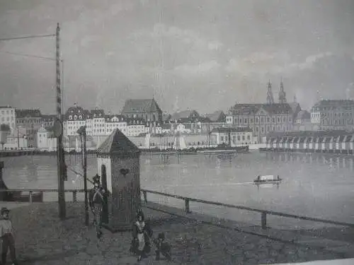 Panorama von Mainz Orig Aquatinta Ruff nach Ditzler 1835 Rheinland Pfalz