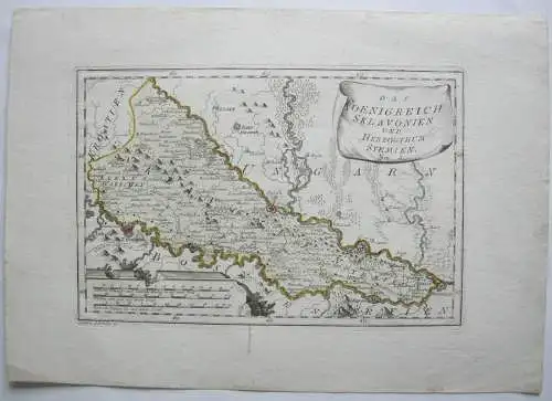 Kroatien Serbien Belgrad kolor Kupferstichkarte Reilly 1789 Syrmien Sklavonien