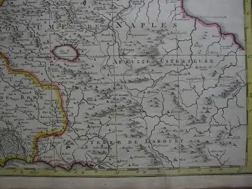   Italia Toscana Estats l'Eglise et Toscane Orig Kupferstichkarte mortier 1720