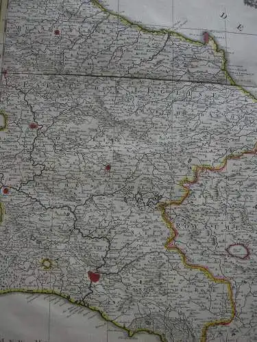   Italia Toscana Estats l'Eglise et Toscane Orig Kupferstichkarte mortier 1720