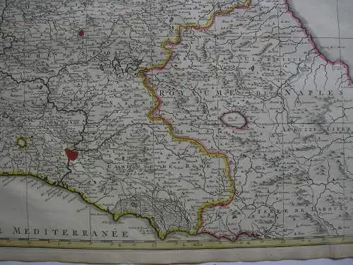   Italia Toscana Estats l'Eglise et Toscane Orig Kupferstichkarte mortier 1720