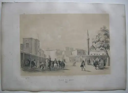 Algerien Algerie Alger Place de Bone (1833) Lithografie Bayot 1840 Afrika