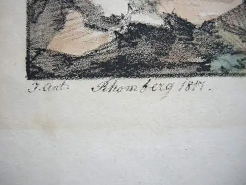 Josef Anton Rhomberg (1786-1855) Gamsjäger Kreidelithografie Inkunabel 1817
