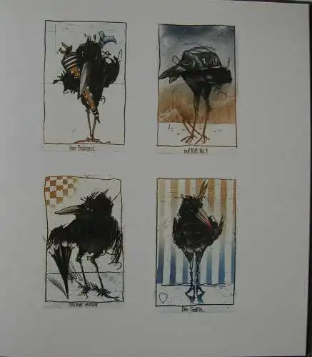 Bodo W. Klös Der Rabe Vorzugsausgabe signierte Orig. Radierung 1997