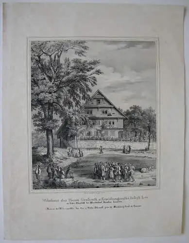 Wohnhaus Grossrath Ioseph Leu Hochdorf Luzern Orig Lithografie Eglin 1850