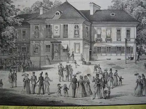 Anton Schleich (1809-1851) Münchener Schiess-Stätte Orig Lithografie 1840