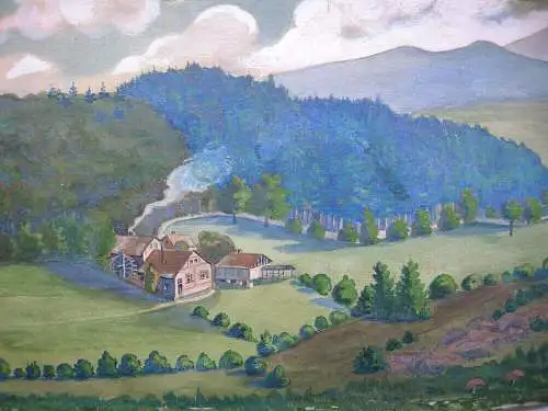 Mühle in Daisbach bei Niedernhausen Hessen Wiesbaden Gouache um 1920