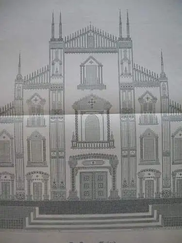 Milano Mailand Dom Duomo Typendruck 400 Jahre Buchdruck Gedenkblatt 1840