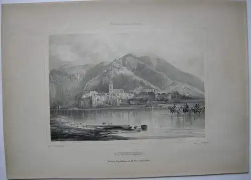 Dürnstein Gesamtansicht Niederösterreich Orig Lithographie 1860