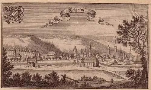 Kelheim Niederbayern Kupferstich von Ertl 1690 Gesamtansicht 